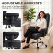 HOMCOM Executive Office Chair, Reclining Desk Chair with Footrest, Adjustable Armrests, Pet Friendly Faux Leather, Black – view 5