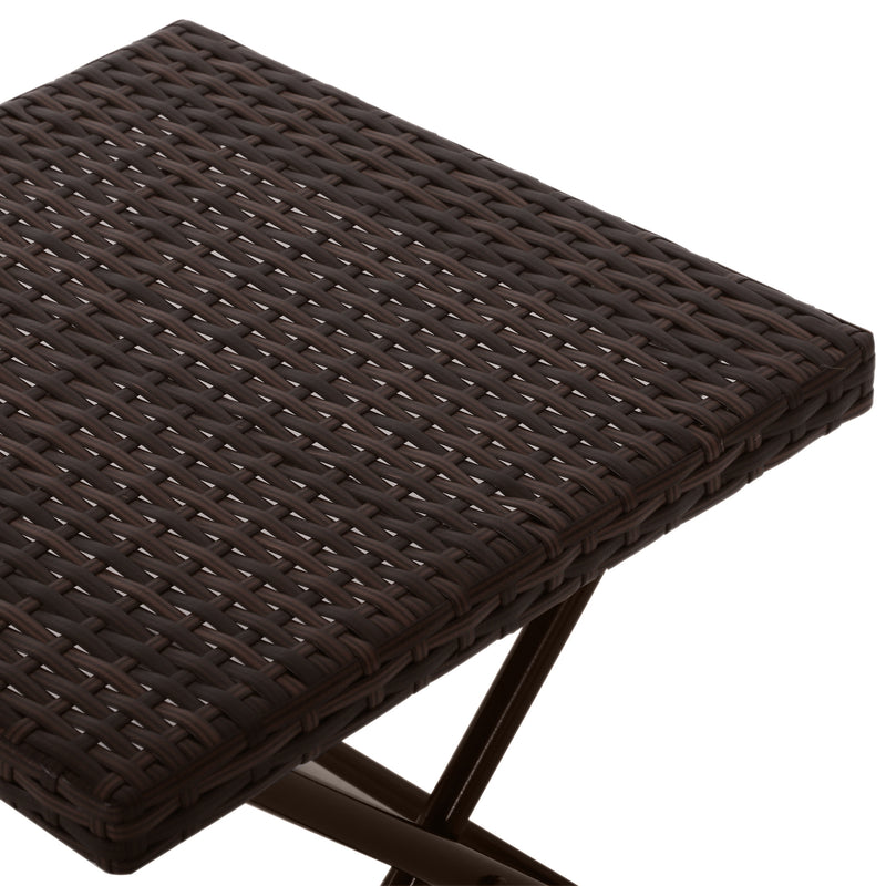 Folding rattan side table – image 9