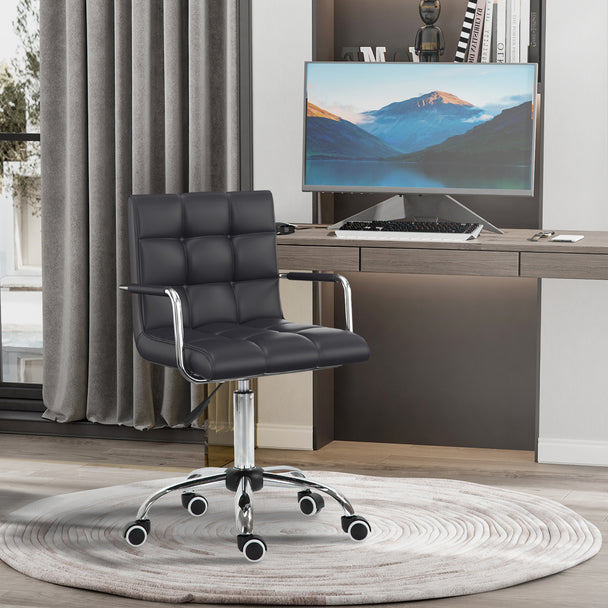 Mid-back faux leather desk chair – image 2