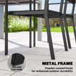 Outsunny Stackable Garden Chairs Set of 4, Garden Dining Chairs with Slatted HDPE Seat Back, Armrests, Metal Frame – view 7