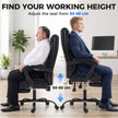 HOMCOM Executive Office Chair, 180kg Big and Tall PU Desk Chair with Linked Armrests, Pocket Spring Cushion, Adjustable – view 6