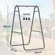 Outsunny Hammock Chair Stand Only 150KG Load Capacity for Indoor Outdoor, Black – view 3