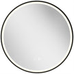 Black 60 cm round LED bathroom mirror with front and side lighting, Bluetooth speaker and anti-fog pad