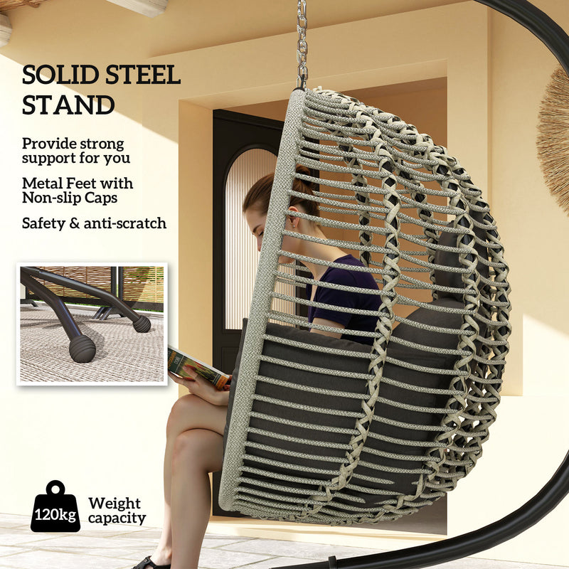 Dark grey hanging egg chair – image 4