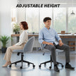 HOMCOM Teddy Fleece Office Chair with Wheels - Grey – view 6