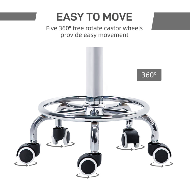 Grey round rolling stool – image 7
