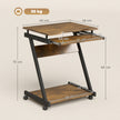 HOMCOM Movable Computer Desk with 4 Moving Wheels and Keyboard Tray – view 3