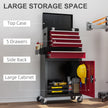 Two-Part Rolling Tool Chest with 5 Drawers & Lockable Cabinet – Black/Red – image 4 of 9