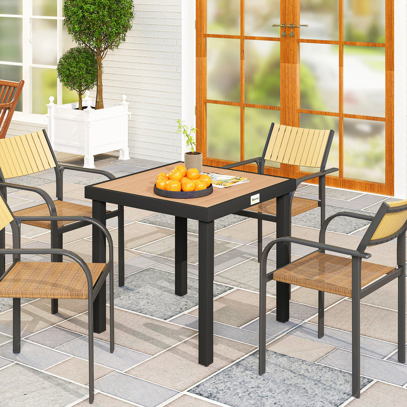 Square wood-effect garden table – image 2