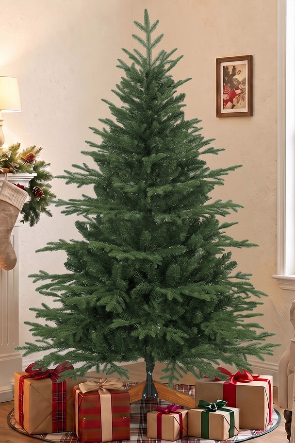 5ft Christmas tree with pine wood stand – image 2