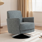 Upholstered Swivel Accent Chair with Thick Padding, Grey