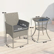 Outsunny 3 Piece Rattan Bistro Set, PE Wicker Garden Furniture Conversation Set with 2 Tier Glass-Top Table, Chairs – view 3