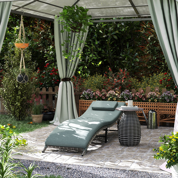 Folding rattan sun lounger – image 2