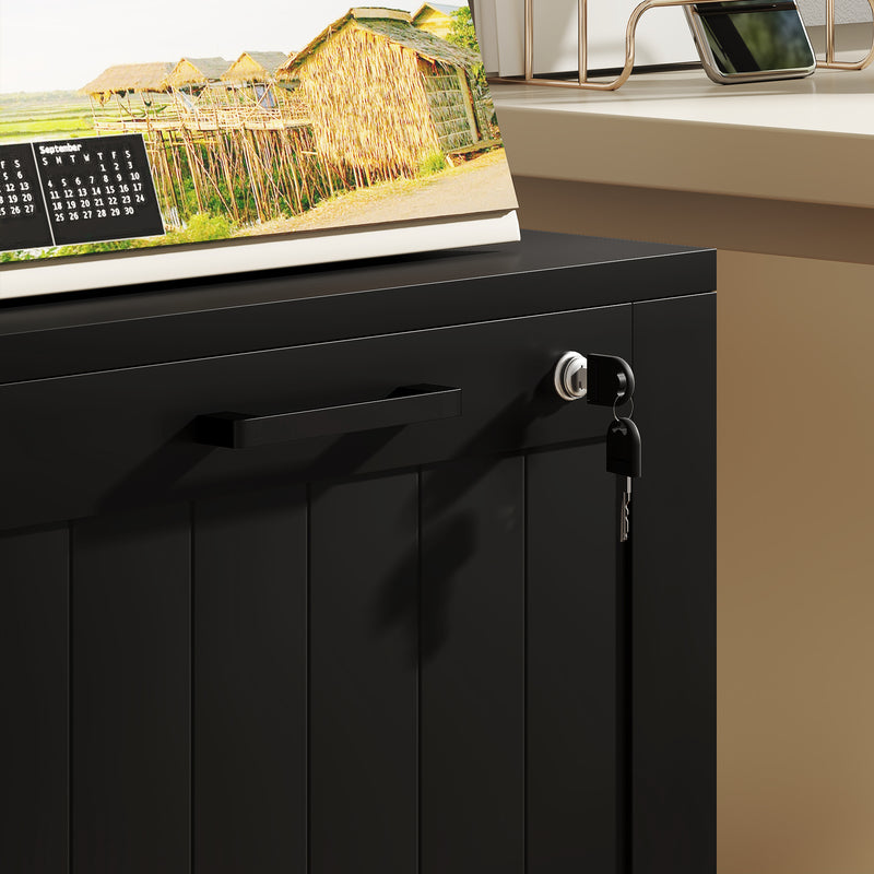 HOMCOM 2 Drawer Filing Cabinet with Lock, Office Storage Cabinet with Adjustable Hanging Bars for A4 Letter Size Files – view 8