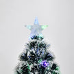 HOMCOM 4ft Artificial Prelit Christmas Tree, Snow Xmas Tree with Colourful LED Lighting Fiber Optics, Green White – view 8