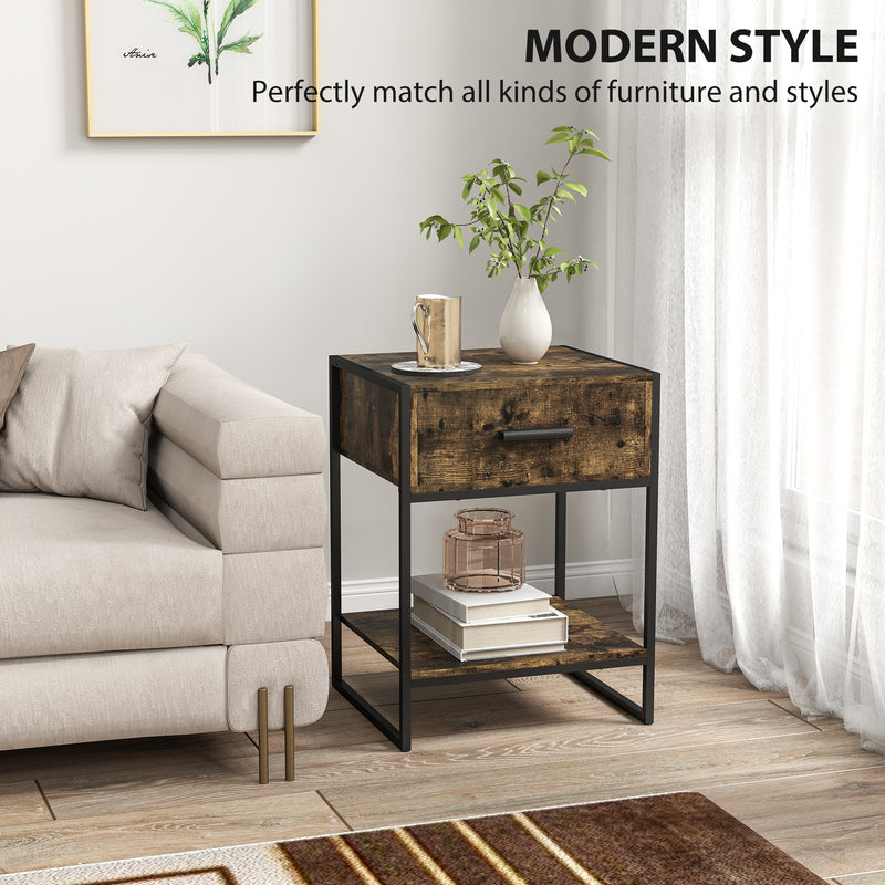 Rustic brown bedside table – image 4