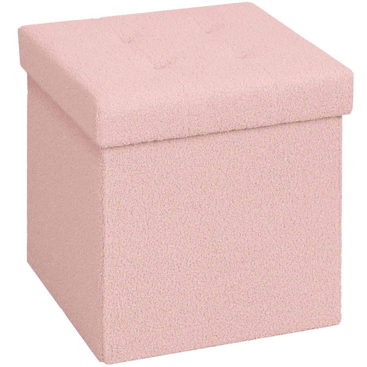 37.6L Foldable Sherpa Fleece Storage Ottoman – Pink