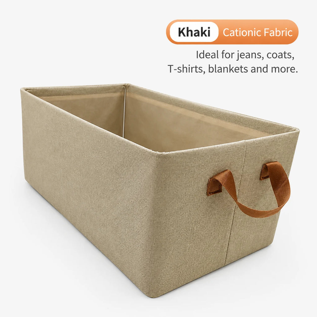 Collapsible Storage Box with Steel Frame and Fabric Drawer
