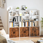 5-Tier Bookcase with Adjustable Shelf - Rustic Brown
