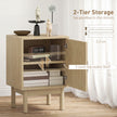 HOMCOM Rattan Bedside Table for Bedroom - Natural Wood – view 6