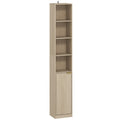 Bookcase Adjustable Shelf Bookshelf Anti-Tip Hardware 6-Tier Storage Cabinet Oak Wood Effect