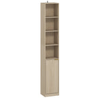Bookcase Adjustable Shelf Bookshelf Anti-Tip Hardware 6-Tier Storage Cabinet Oak Wood Effect