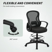 Vinsetto Drafting Chair with Adjustable Footrest, Ergonomic Mesh Office Chair with Lumbar Support, Adjustable Height – view 7