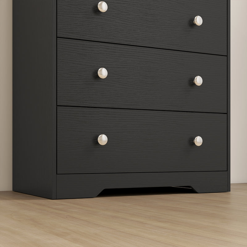HOMCOM 4 Drawer Chest of Drawers, Modern Dresser for Bedroom, Storage Cabinet for Living Room Entryway, Black Wood – view 9