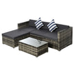 Mixed grey rattan modular corner sofa set with footstool and coffee table