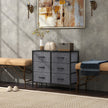 Black 6-drawer fabric chest – image 9