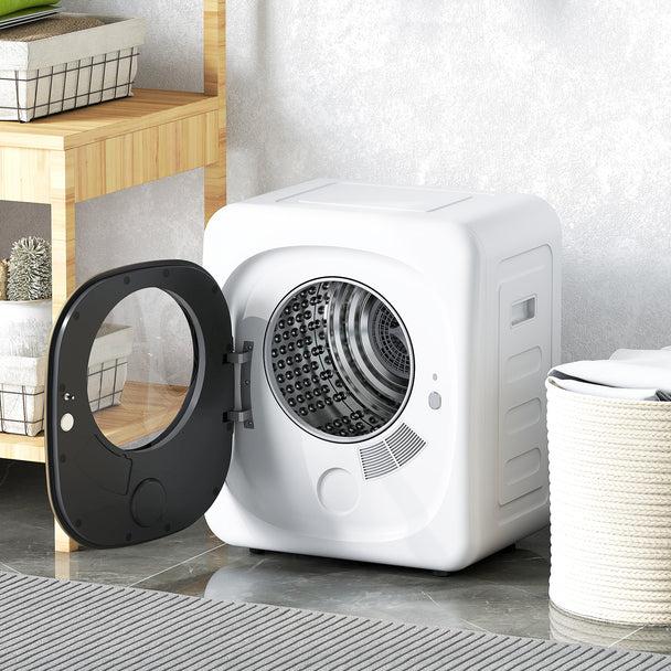 HOMCOM 4kg Vented Tumble Dryer with 5 Drying Mode, 800W Compact Freestanding Front Tumble Dryer White – view 2