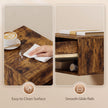 HOMCOM Set of Two Floating Bedside Tables - Rustic Brown – view 7