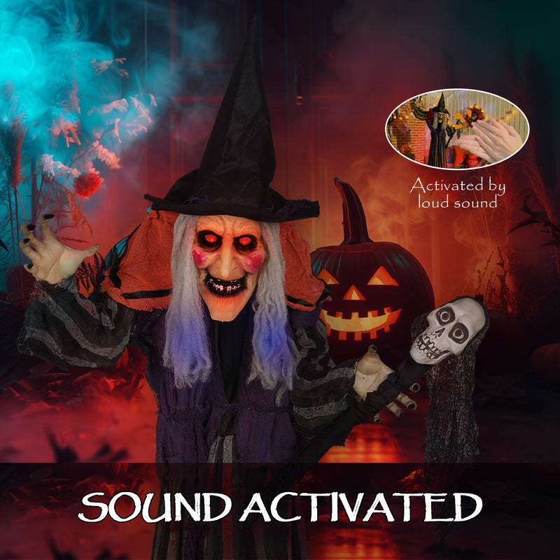 160cm Animated Witch with Sound & Movement – image 6 of 9