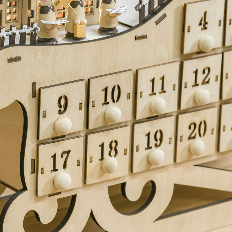 Close-up of the numbered drawers
