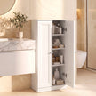HOMCOM Narrow Bathroom Cabinet, Slim Storage Cabinet with 2 Doors & 4 Tiers, Freestanding Narrow Cupboard – view 2