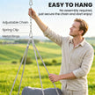 Outsunny Hanging Chair Outdoor Hammock Chair with Soft Cushion, Cotton Rope Boho Style Swing Chair, Hanging Garden – view 6