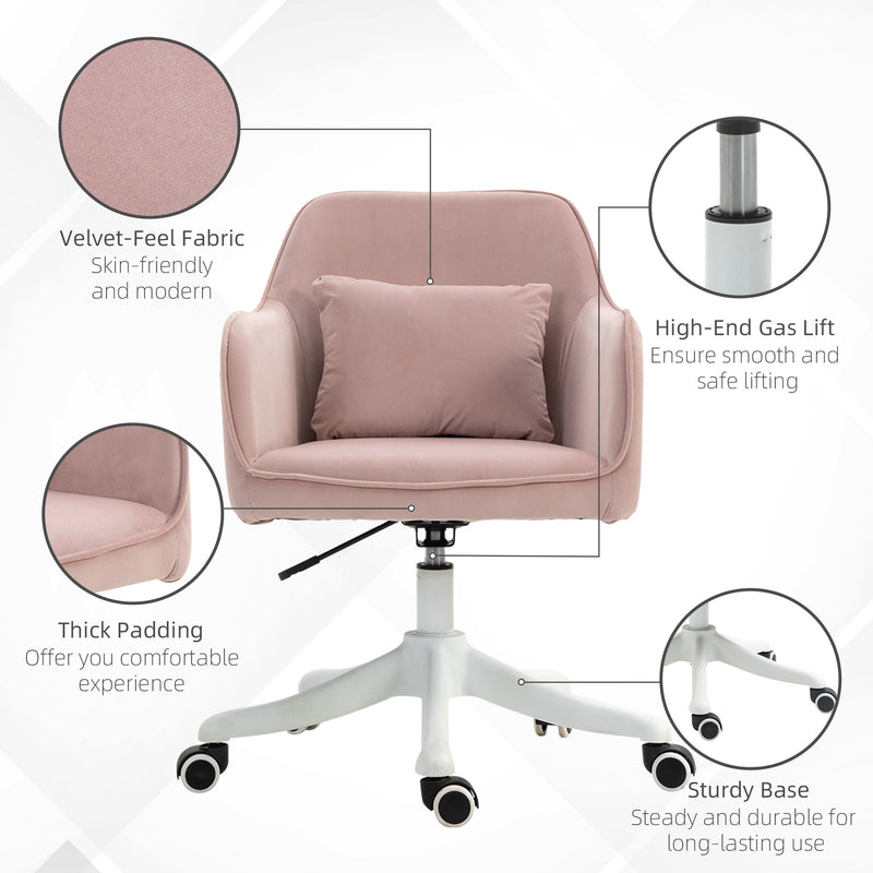 Velvet desk chair with massage pillow – image 7
