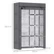 103 cm dark grey fabric wardrobe – image 3