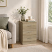 HOMCOM Three-Drawer Simple Bedside Table - Oak – view 9