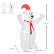 Size diagram of the 6ft inflatable Christmas bear
