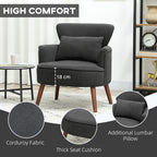 Corduroy Retro Accent Chair - Black