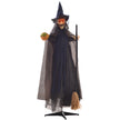 190cm Animated Witch with Broomstick & Glowing Eyes – image 1 of 9