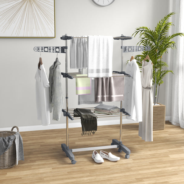 3-tier clothes airer, grey – image 2