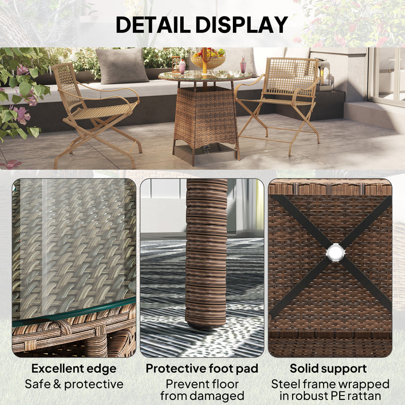 Round rattan garden table – image 7