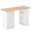 HOMCOM Computer Desk with Drawers, Home Office Desk, Writing Table, PC Workstation with 3 Storage Shelves for Working