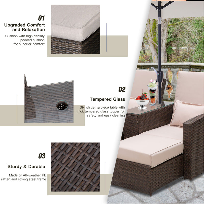 Rattan sun lounger set – image 5