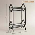 50 CD Storage Rack, 2-Tier Metal CD Storage Unit, Free Standing, Easy to Assemble, Black