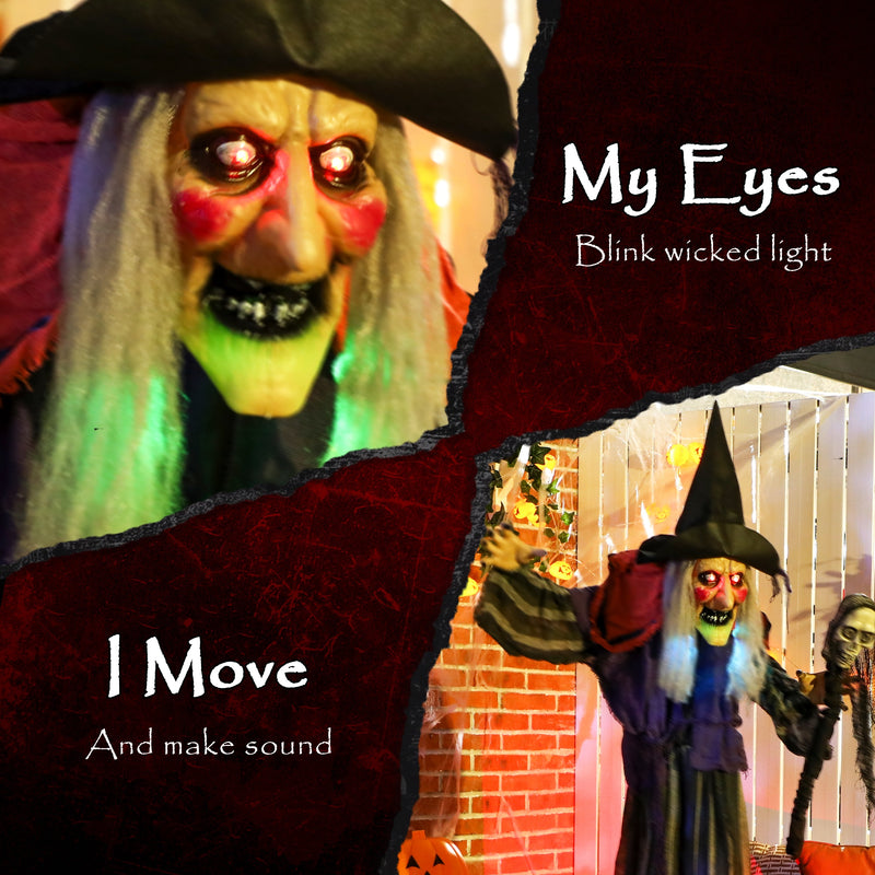 160cm Animated Witch with Sound & Movement – image 4 of 9