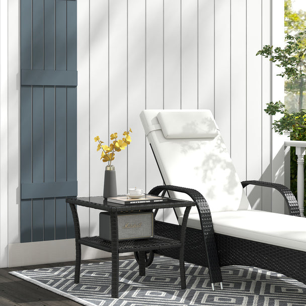 2-tier rattan coffee table – image 2