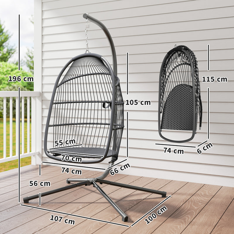 Rattan hanging egg chair – image 3